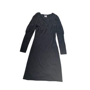 Vintage A.B.S. By Allen Schwartz Dress Black A-Line Small Mid Length Swing